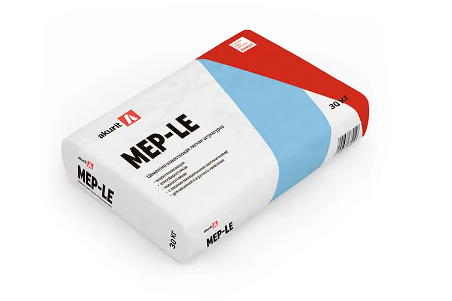 Штукатурка Akurit MEP-LE 72919 известково-цементная легкая с перлитом 30 кг производство Россия из уникального высококачественного сырья - фото 1