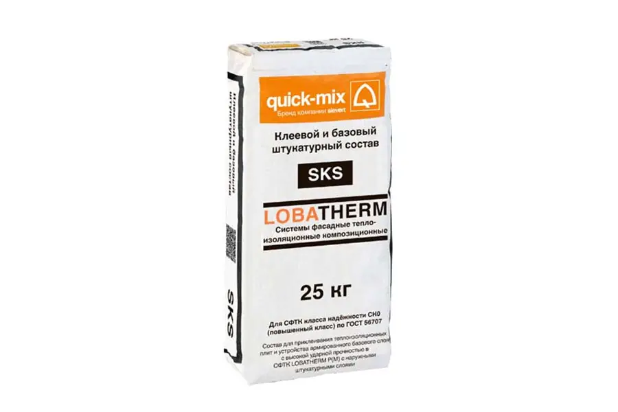 Клей для утеплителя Quick-Mix SKS 72317 в СФТК серый 25 кг производство Россия из уникального высококачественного сырья - фото 1
