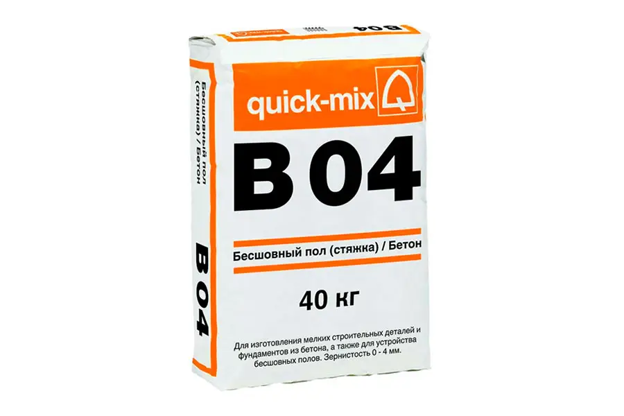 Выравнивающая смесь Quick-Mix B 04 72337 стяжка бетон 40 кг производство Россия из уникального высококачественного сырья - фото 1