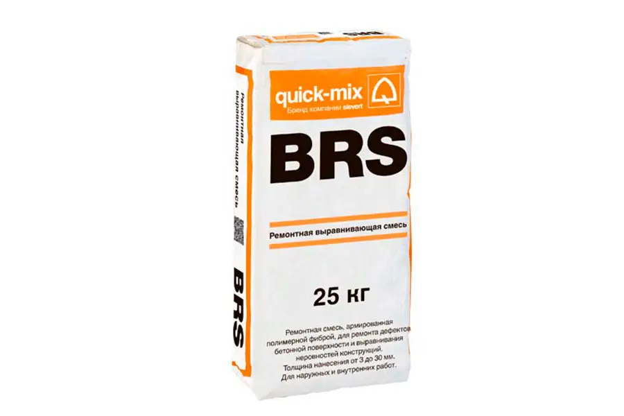 Ремонтная смесь Quick-Mix BRS 72338 выравнивающая для бетона 25 кг производство Россия из уникального высококачественного сырья - фото 1