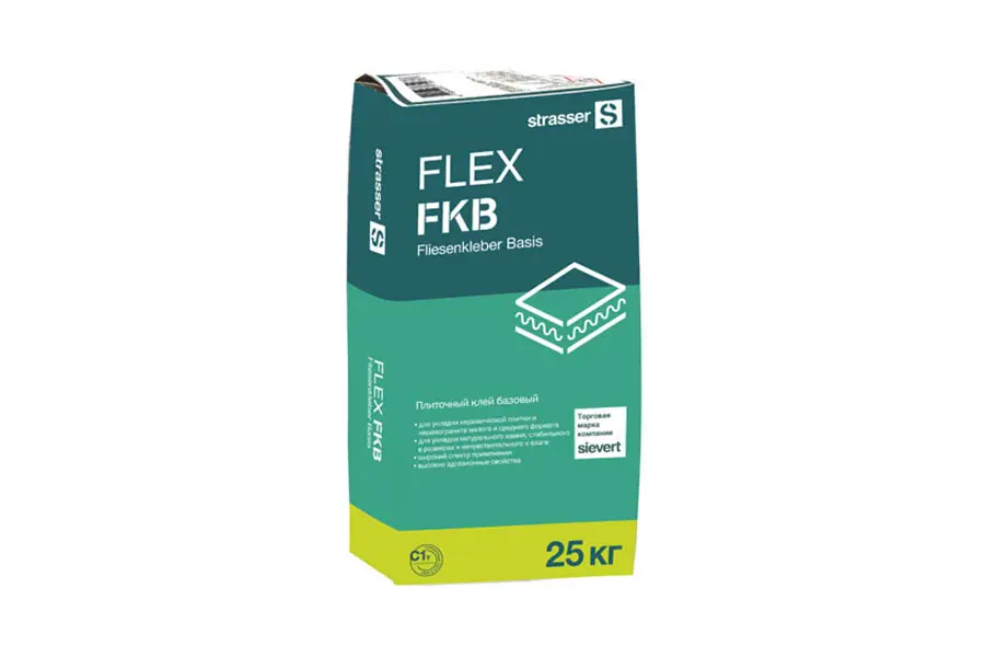 Плиточный клей Strasser FLEX FKB 72980 базовый 25 кг производство Россия из уникального высококачественного сырья - фото 1
