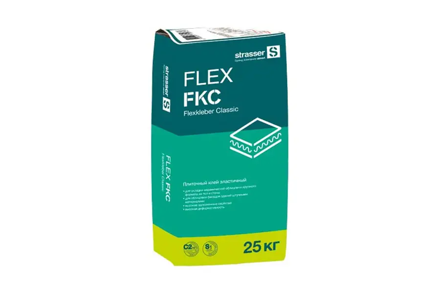 Плиточный клей Strasser FLEX FKC 72983 эластичный 25 кг производство Россия из уникального высококачественного сырья - фото 1
