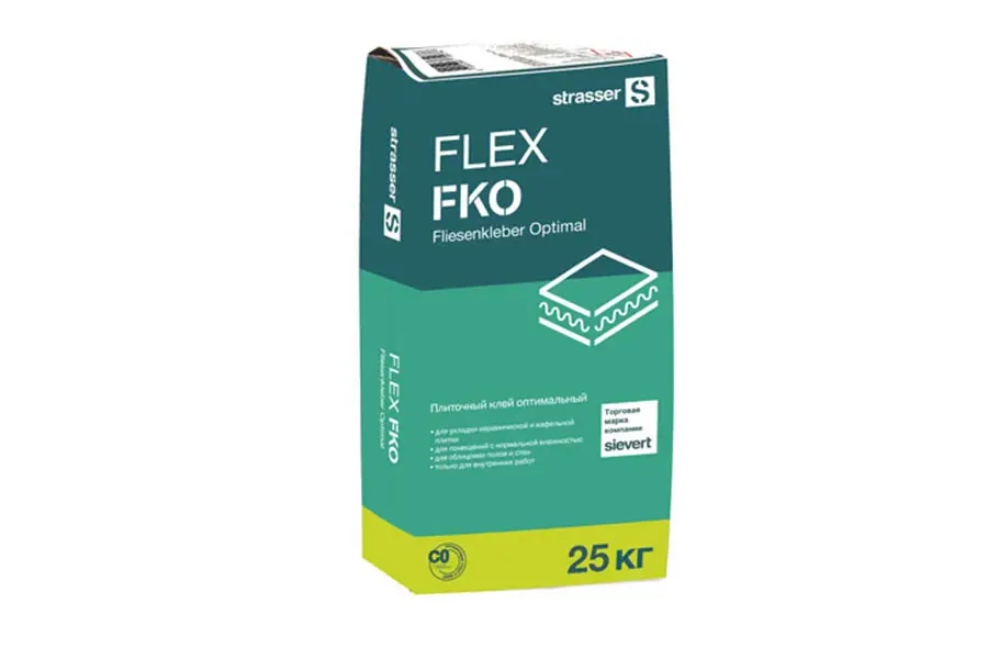Плиточный клей Strasser FLEX FKO 72997 оптимальный 25 кг производство Россия из уникального высококачественного сырья - фото 1