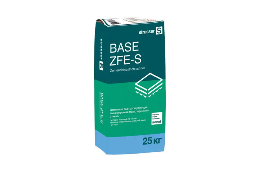 Цементная стяжка Strasser BASE ZFE-S 72977 быстротвердеющая мелкозернистая 25 кг производство Россия из уникального высококачественного сырья - фото 1