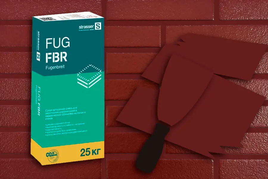 Затирка Strasser FUG FBR 72060 красно-коричневая для широких швов 25 кг производство Россия из уникального высококачественного сырья - фото 1
