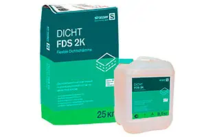 Гидроизоляционный состав Strasser DICHT FDS 2K 72043+72044 двухкомпонентный эластичный (сухая смесь и эмульсия) комплект